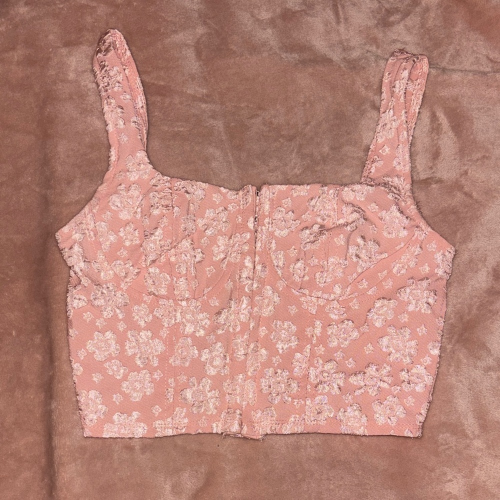Wild Fable Pink Floral Crop Top